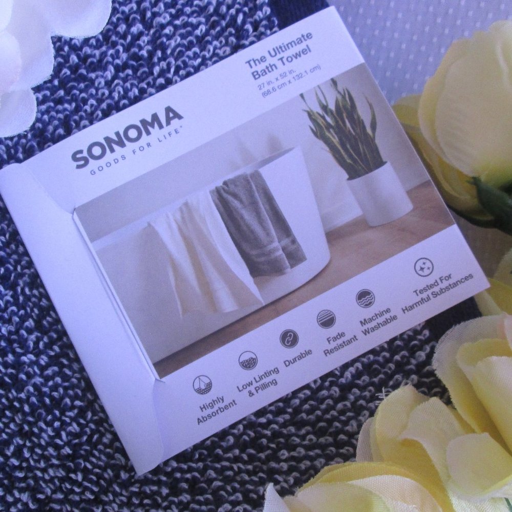 💖 SONOMA NAVY HEATHERED ULTIMATE BATH TOWELS – SET OF 6 💖 - Picture 14 of 15